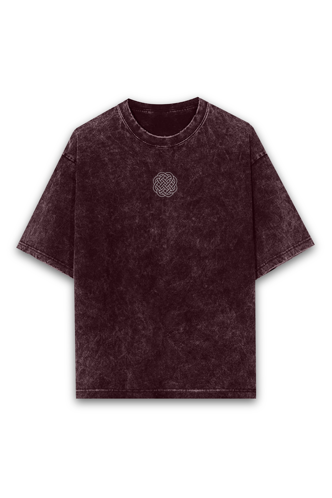 Maroon Acid Wash Oversized T-Shirt