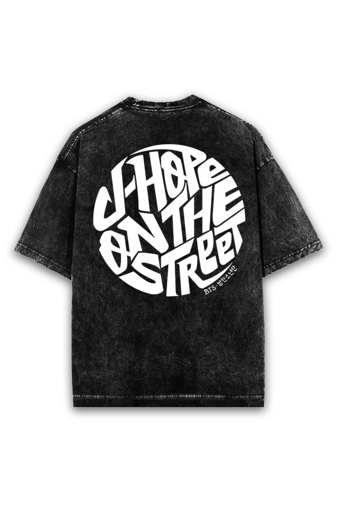 BTS Black Acid Wash Oversized T-Shirt