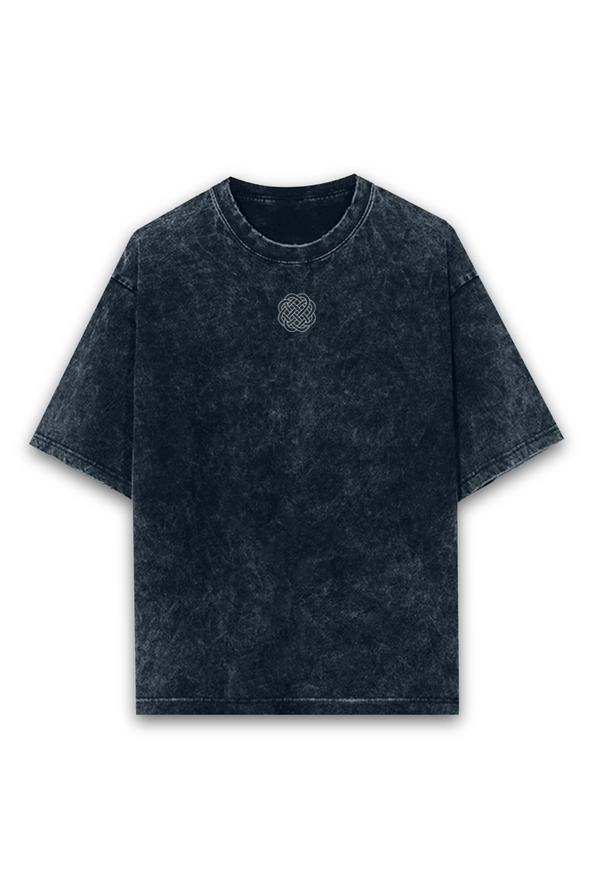 Good Life Navy Blue Acid Wash Oversized T-Shirt